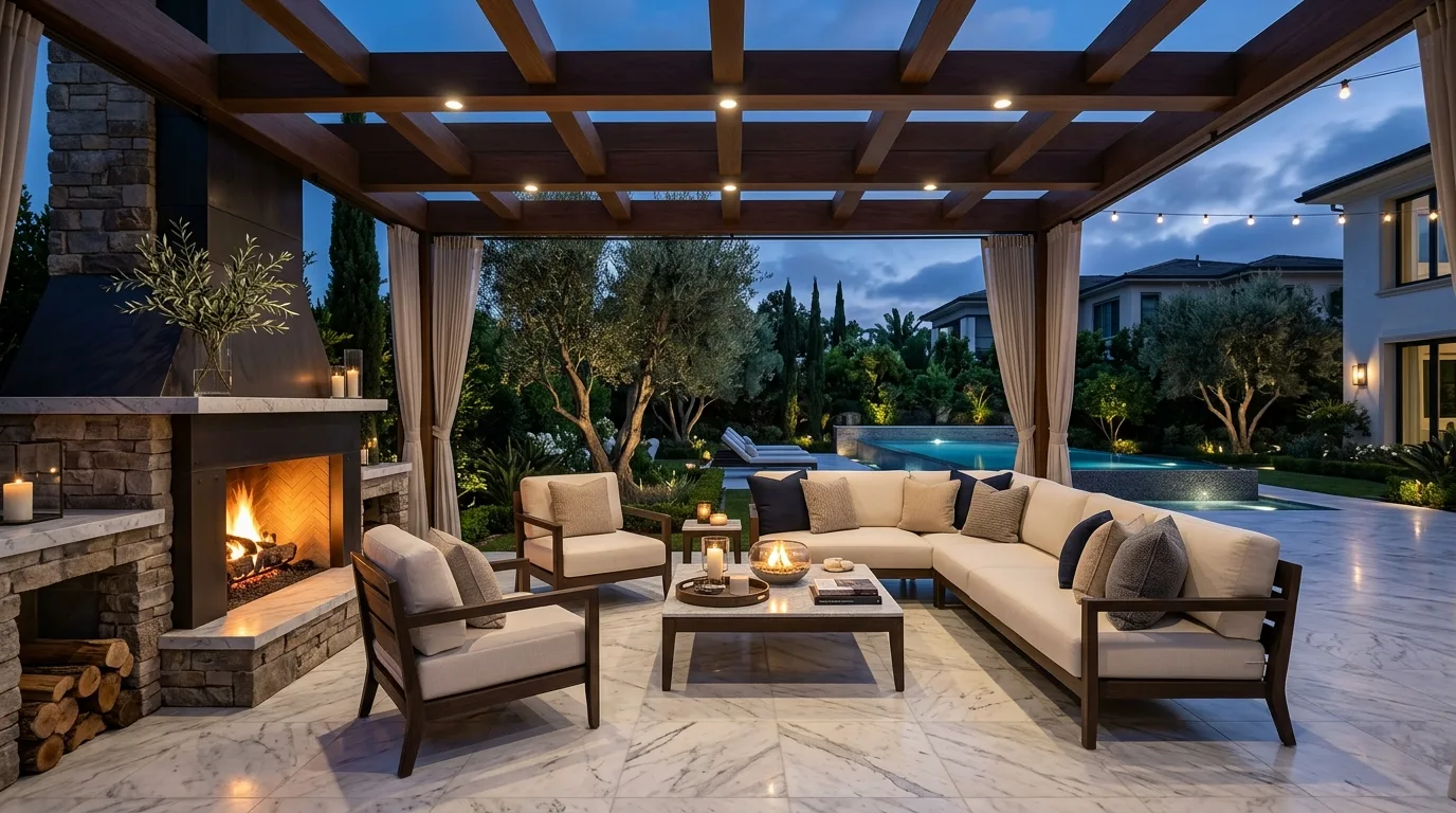 Create a lounge zone that feels intentional inspiration for a backyard pergola space.